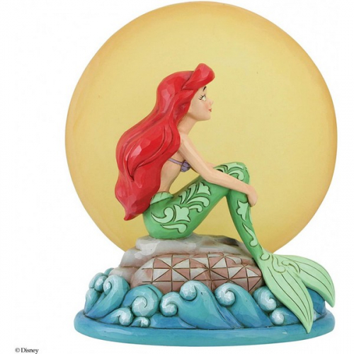 Disney Traditions - Princesse Ariel sur un rocher avec lune lumineuse - Mermaid Monnlight