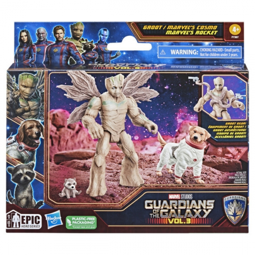Figurine guardians of the galaxy vol.3 : Groot/Marvel's Cosmo/Marvel's Rocket (VF)